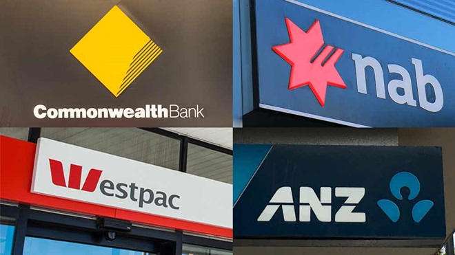 big four australian banks logos signs